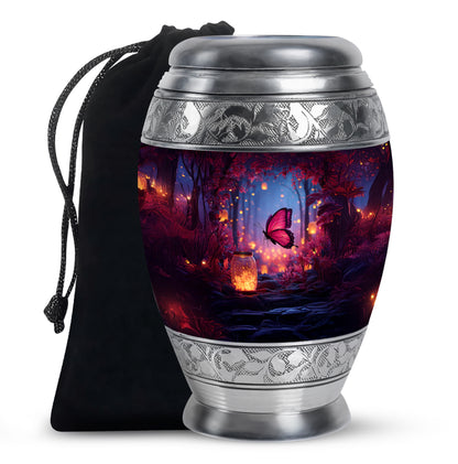 Blue Butterfly Cremation Urn - Decorative Urns For Adult Female Mom