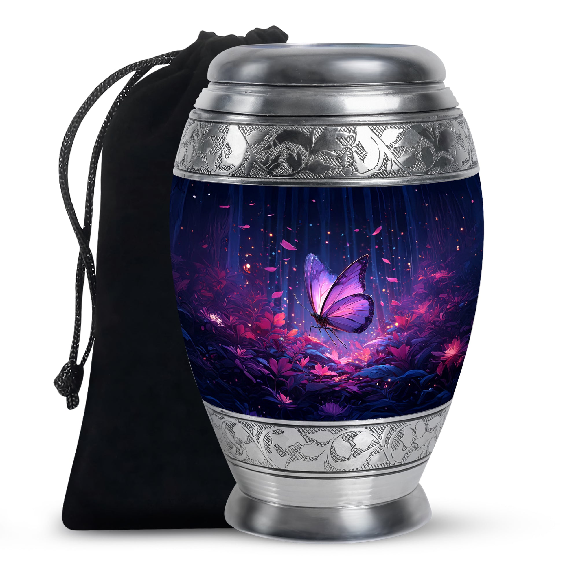Beautifully Crafted Purple Butterfly Urn - Large Urns For Mom Ashes