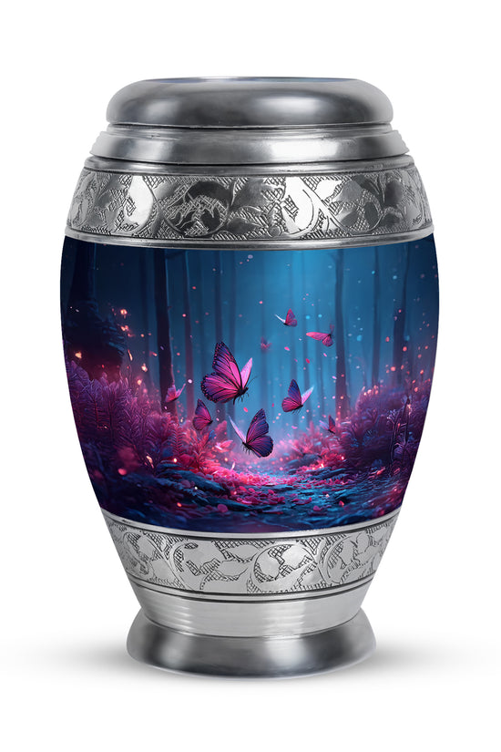 Personalized Refined Butterfly Cremation Urns - Blue 10-inch, 200 cu in - Yatskia