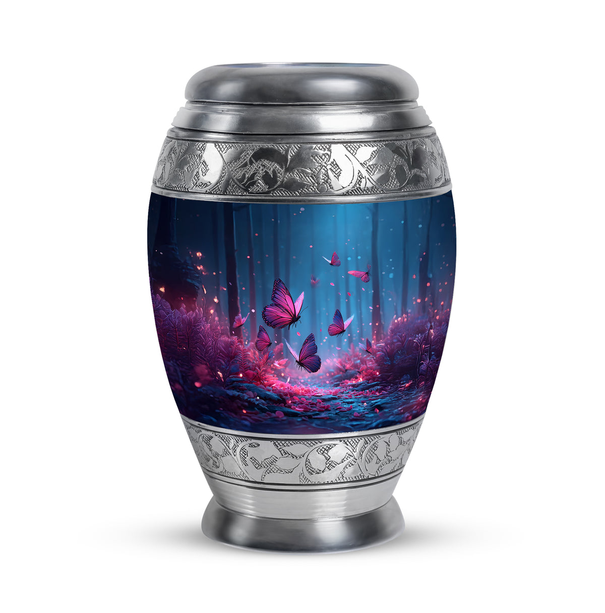 Personalized Refined Butterfly Cremation Urns - Blue 10-inch, 200 cu in - Karyliz