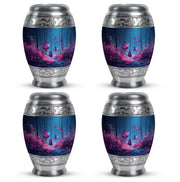 Azure Butterfly Cremation Urn urn with complimentary velvet bag - regal butterfly design with crown-inspired accents - 10 inch aluminum urn for cremated remains