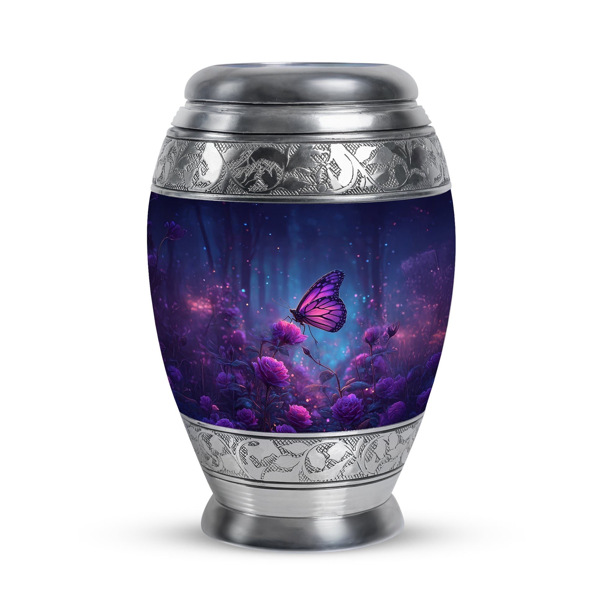 Personalized Blue Cherished Butterfly Cremation Urns for Human Ashes - 10-inch, 200 cu in - Yatskia