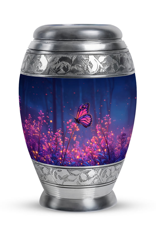 Blue Serene Butterfly Memorial Urn for Ashes - 10-inch, 200 cu in - Yatskia