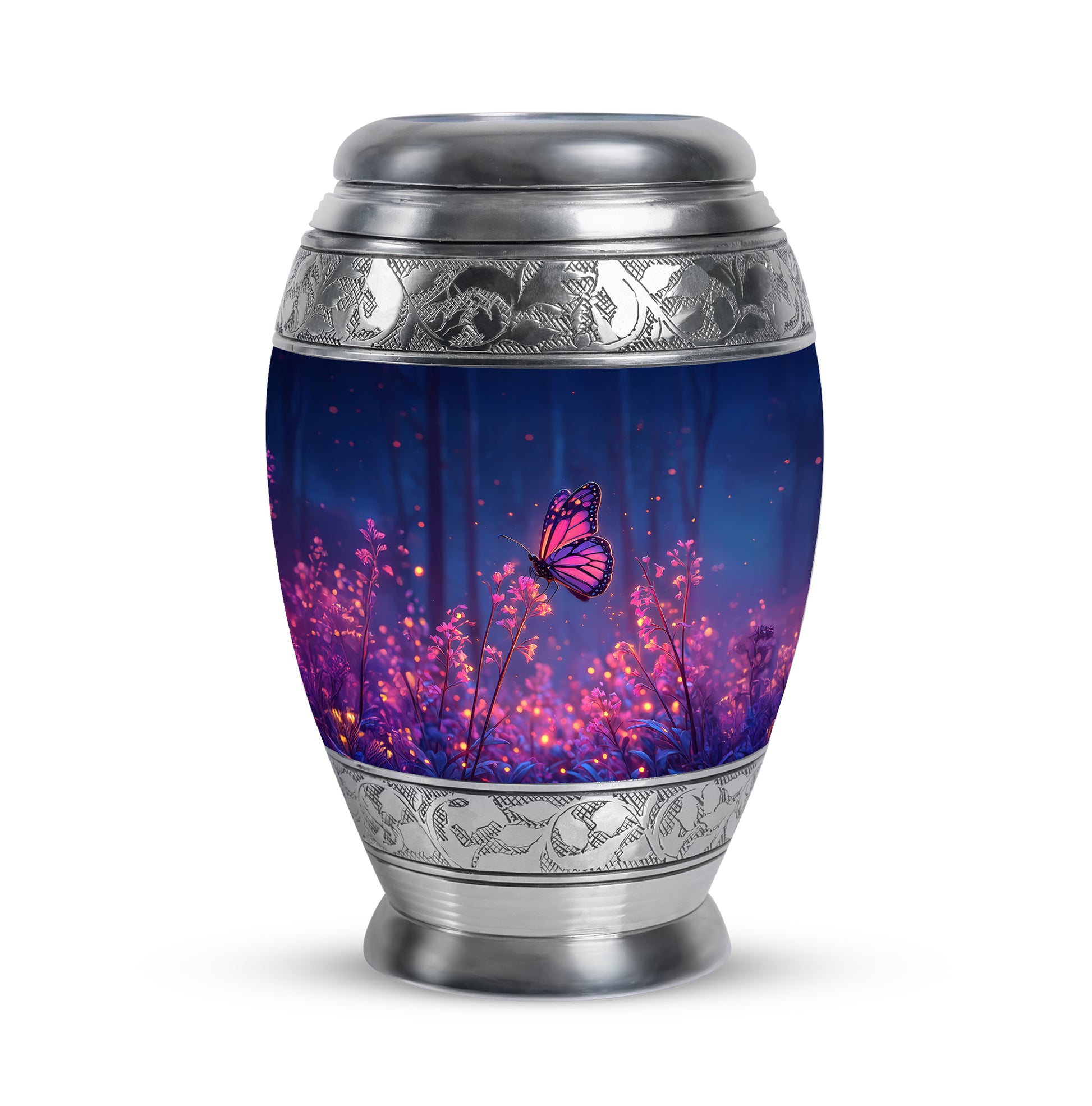 Blue Serene Butterfly Memorial Urn for Ashes - 10-inch, 200 cu in - Yatskia