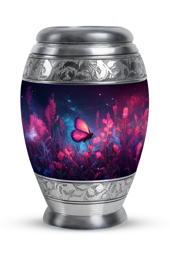 Distinguished Blue Butterfly Cremation Urn for Ashes - 10-inch, 200 cu in - Yatskia