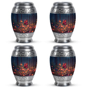 Royal Blue Butterfly Cremation Urn urn with complimentary velvet bag - majestic butterfly pattern with filigree border - 10 inch aluminum urn for cremated remains