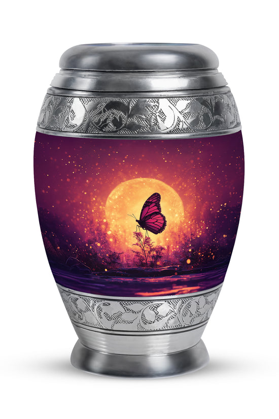 Radiant Butterfly Memorial Cremation Urns - Pink 10-inch, 200 cu in - Yatskia