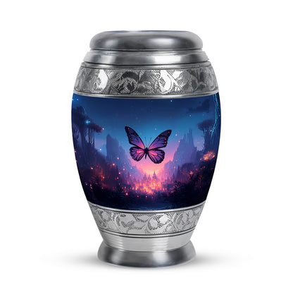 Lustrous Butterfly Cremation Urns for Human Ashes - Blue 10-inch - Karyliz