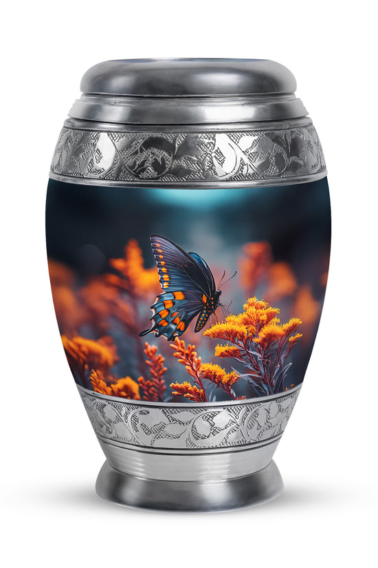 Hallowed Butterfly Cremation Urns for Human Ashes - Blue 10-inch - Yatskia
