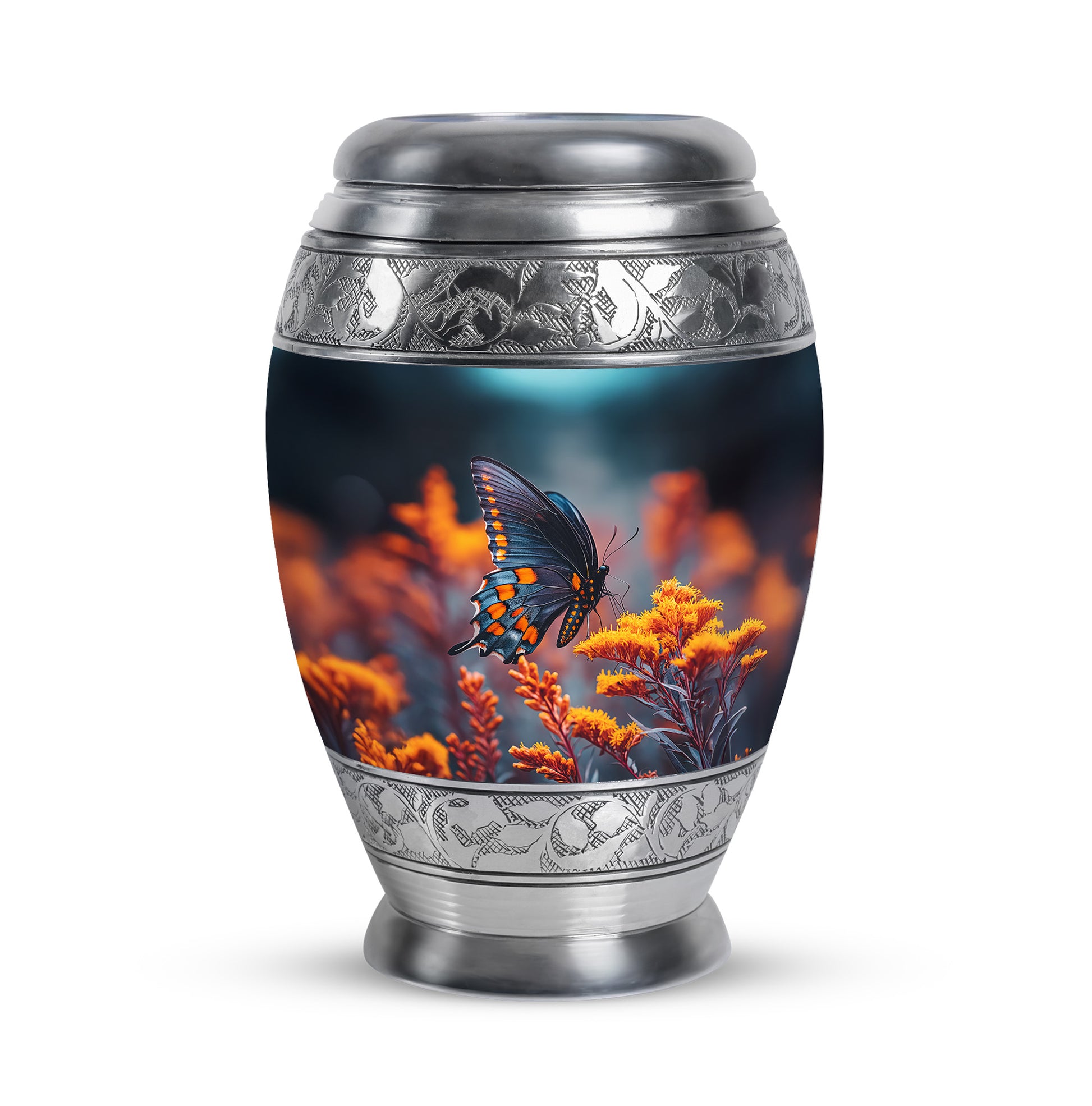 Hallowed Butterfly Cremation Urns for Human Ashes - Blue 10-inch - Yatskia