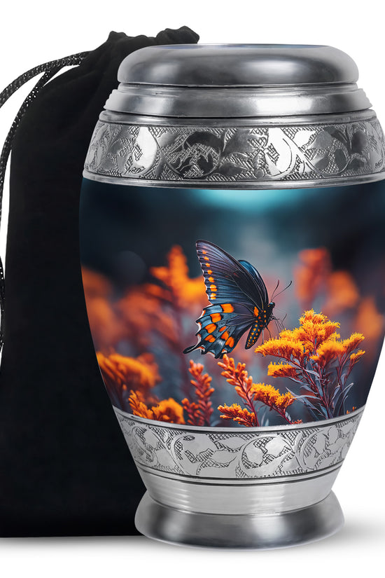 Colorful Butterfly On Flower - Beautiful Urns For Mom Ashes