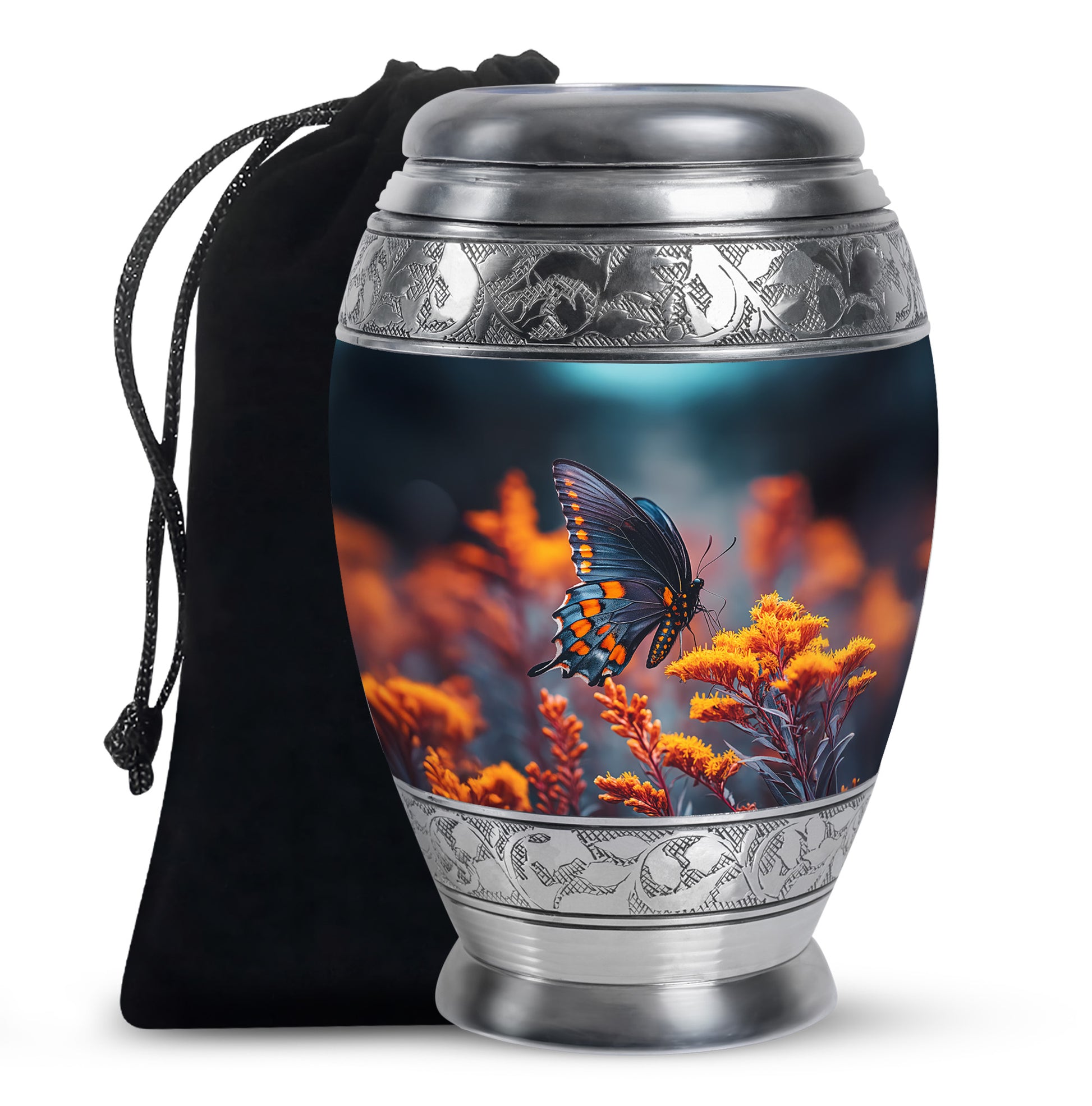 Colorful Butterfly On Flower - Beautiful Urns For Mom Ashes