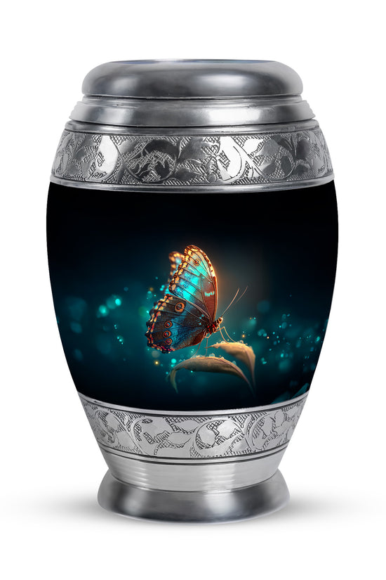 Black Butterfly Blessing Cremation Urns for Human Ashes - 10-inch, 200 cu in - Yatskia