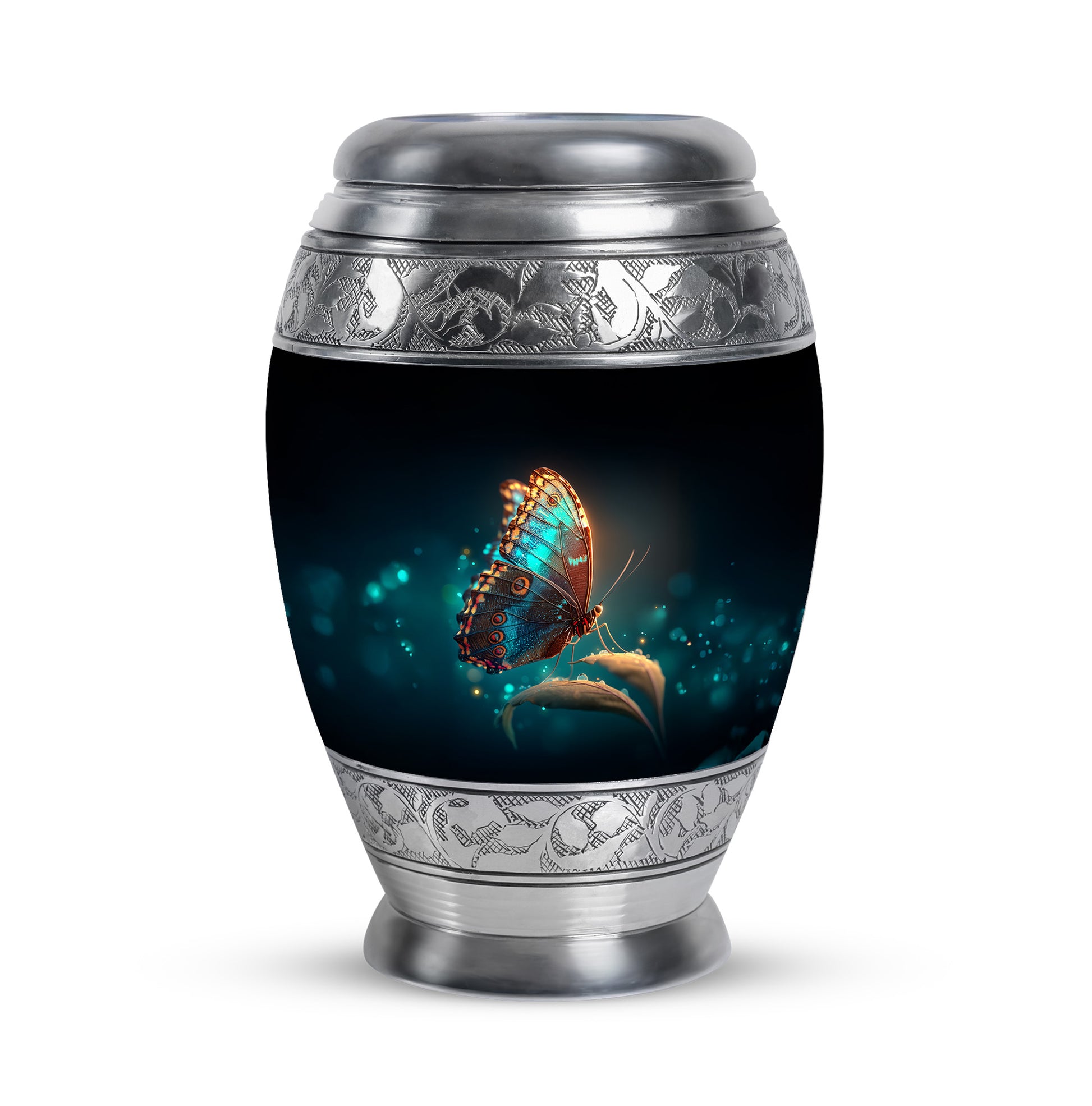 Black Butterfly Blessing Cremation Urns for Human Ashes - 10-inch, 200 cu in - Yatskia