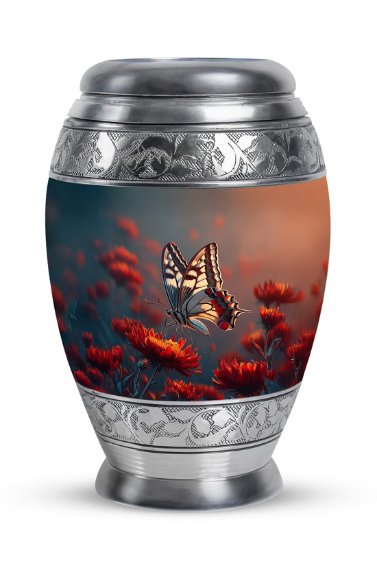 Harmonious Butterfly Cremation Urns for Human Ashes - Blue 10-inch - Yatskia