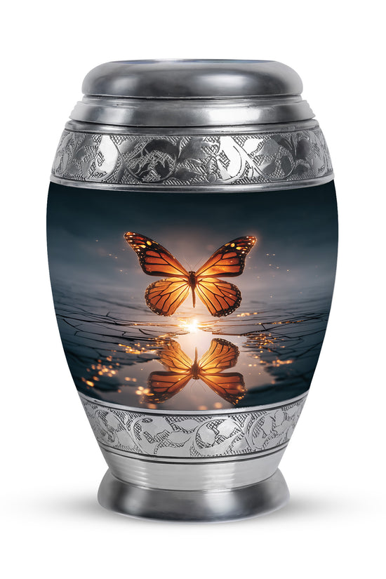Blue Butterfly Cremation Urns - Enduring Haven 10-inch, 200 cu in - Yatskia