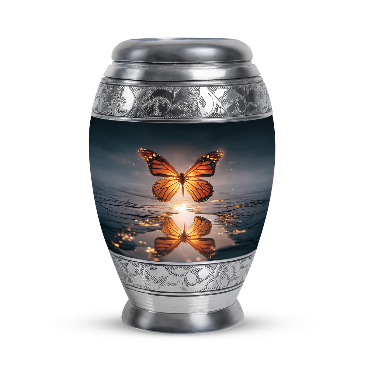 Blue Butterfly Cremation Urns - Enduring Haven 10-inch, 200 cu in - Karyliz