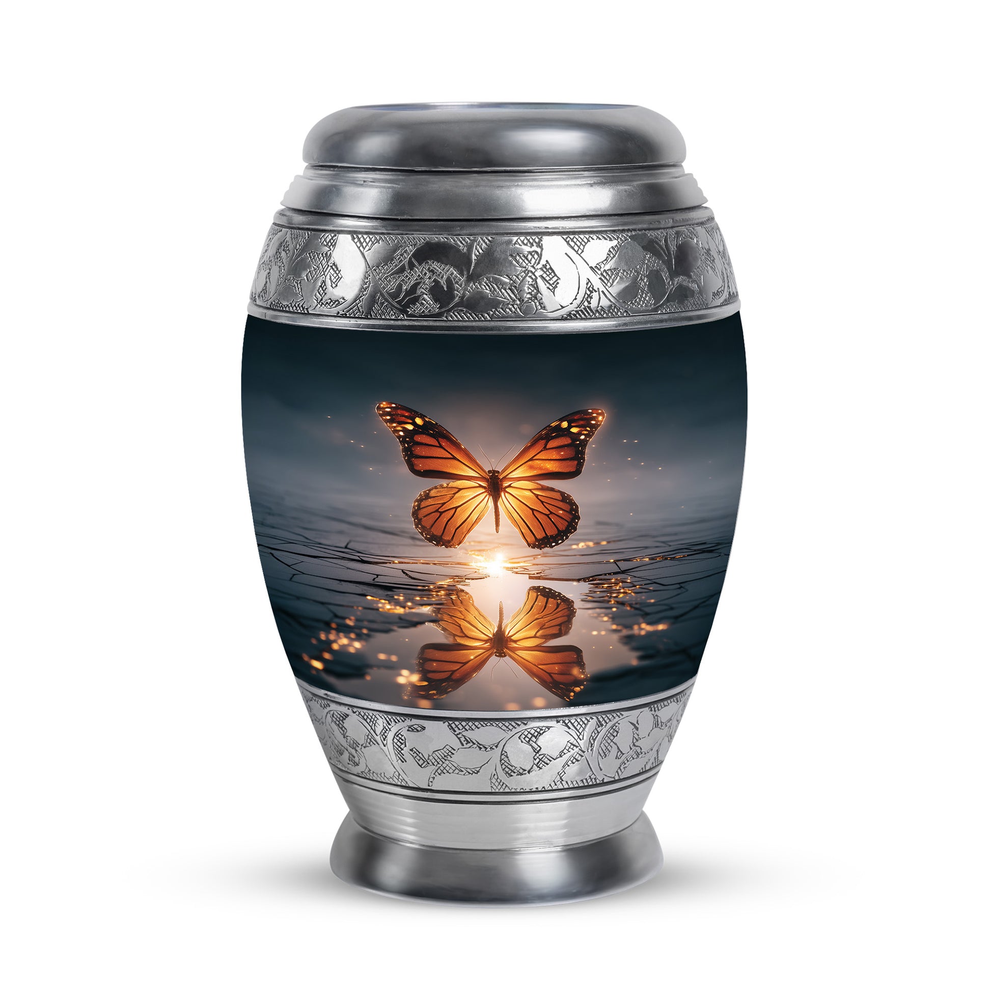 Blue Butterfly Cremation Urns - Enduring Haven 10-inch, 200 cu in - Yatskia