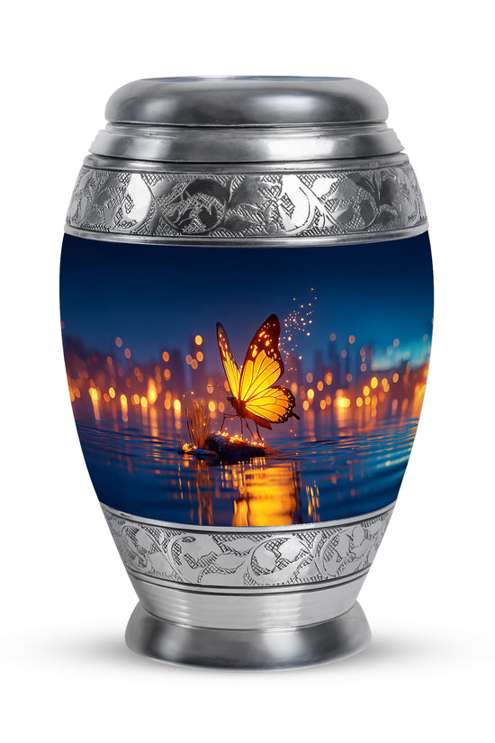Personalized Eternal Butterfly Cremation Urns - Blue 10-inch, 200 cu in - Yatskia
