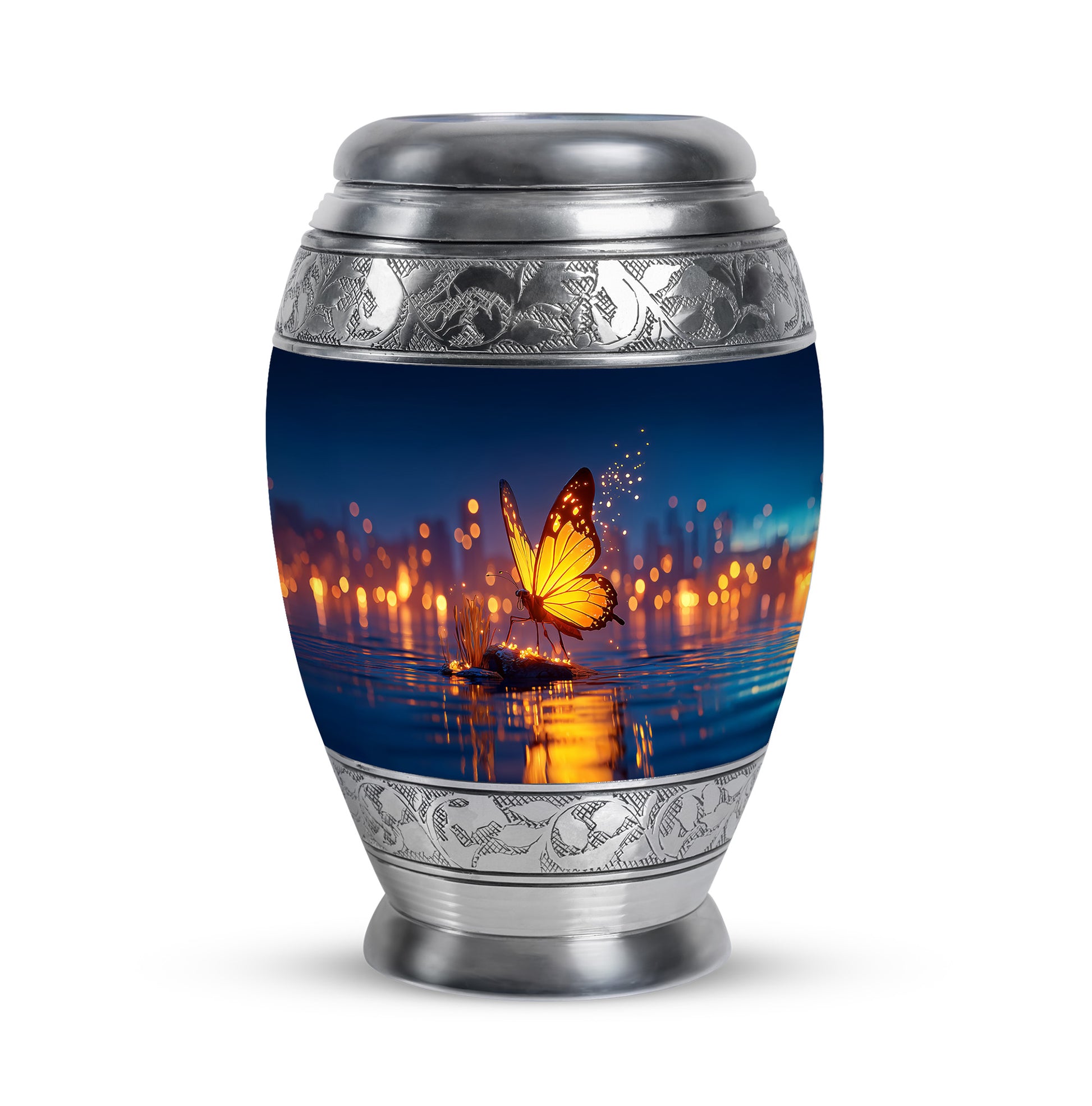 Personalized Eternal Butterfly Cremation Urns - Blue 10-inch, 200 cu in - Yatskia