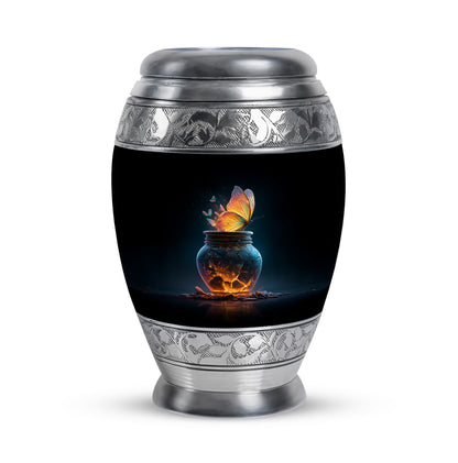 Black Butterfly Sentinel Cremation Urns for Human Ashes - 10-inch, 200 cu in - Karyliz