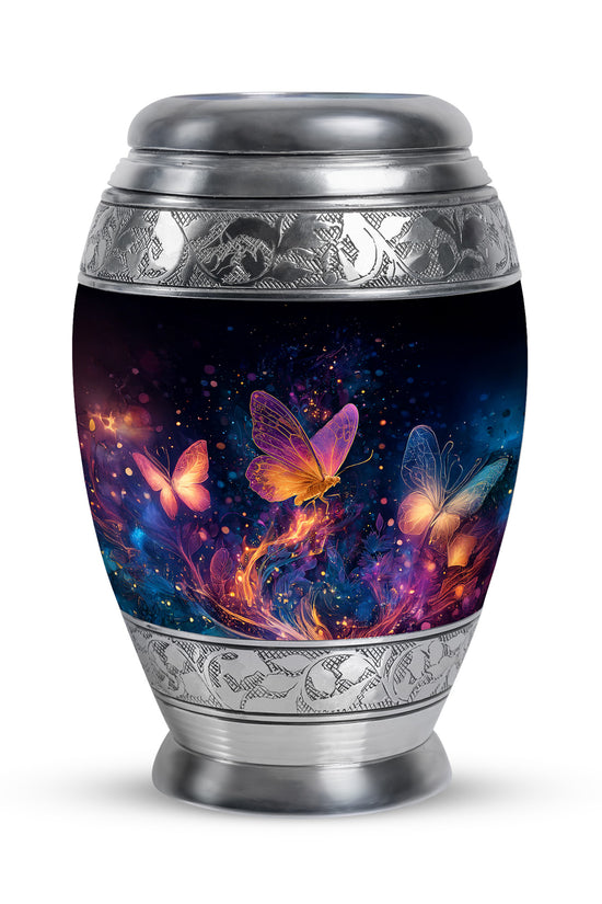 Graceful Black Butterfly Blessing Urn for Human Ashes - 10-inch, 200 cu in - Yatskia