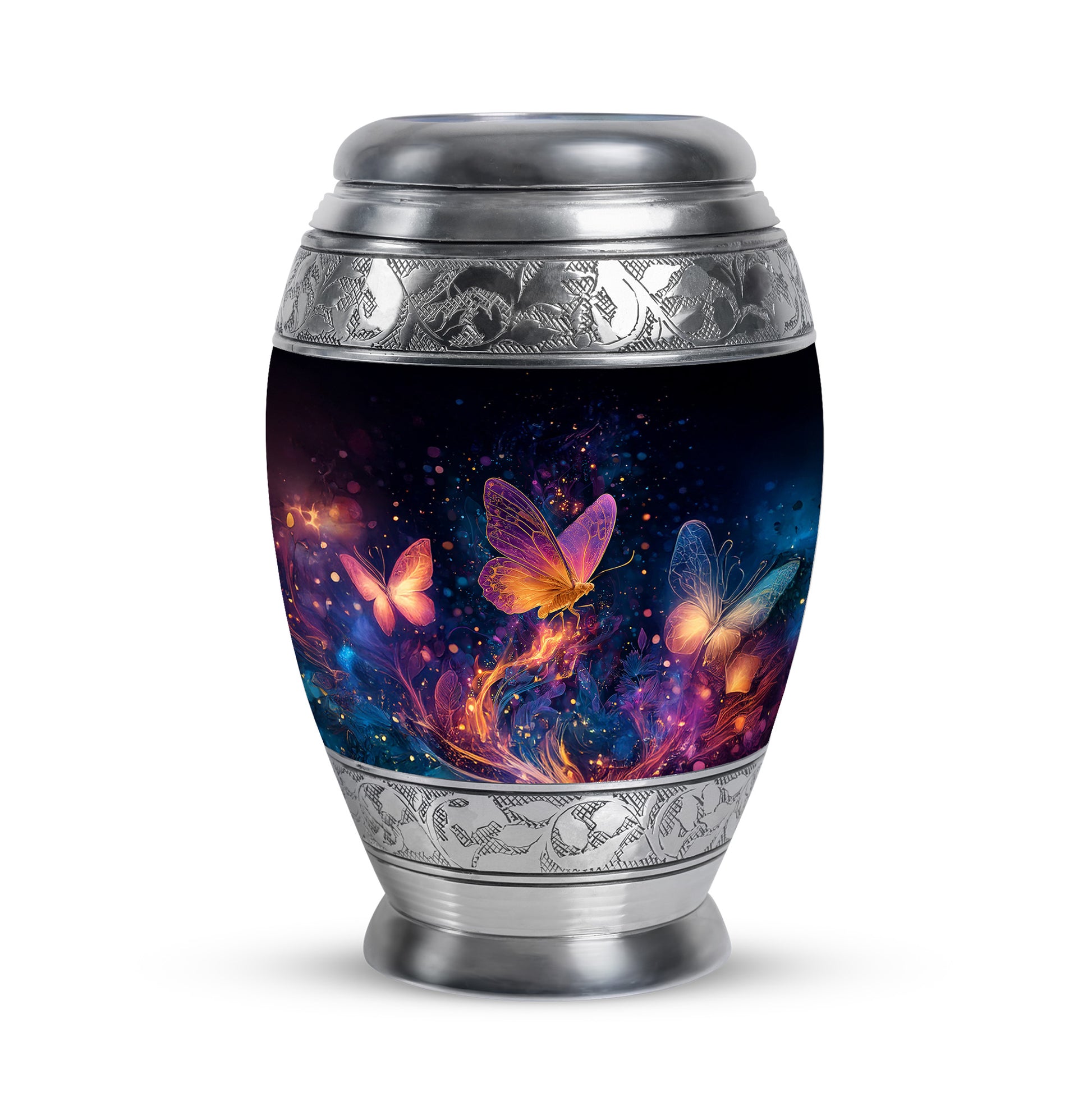 Graceful Black Butterfly Blessing Urn for Human Ashes - 10-inch, 200 cu in - Yatskia