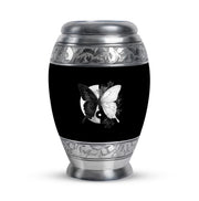 Personalized Butterfly Cremation Urns - Pristine Black 10-inch, 200 cu in - Karyliz