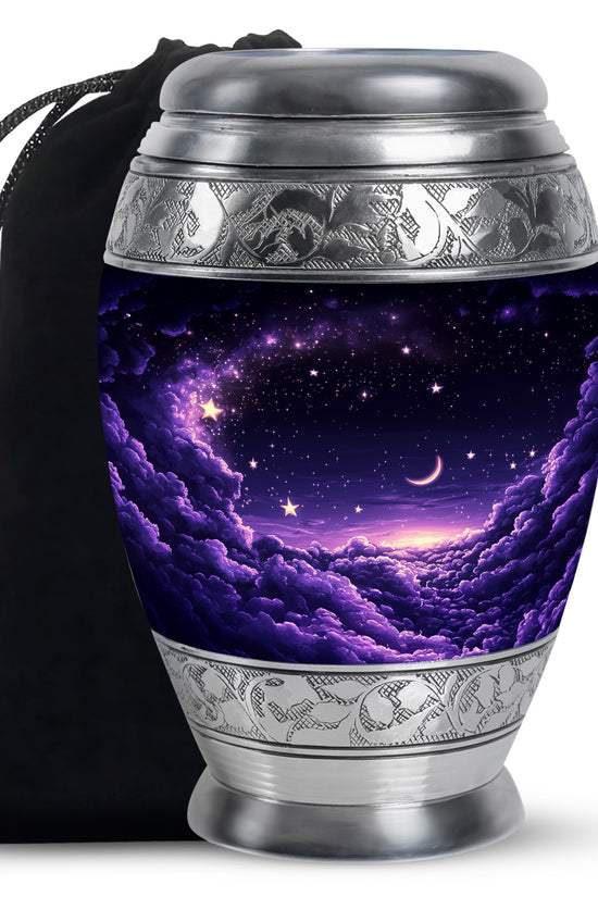 Night Purple Cremation Urn - Elegant Memorial Urns For Human Ashes