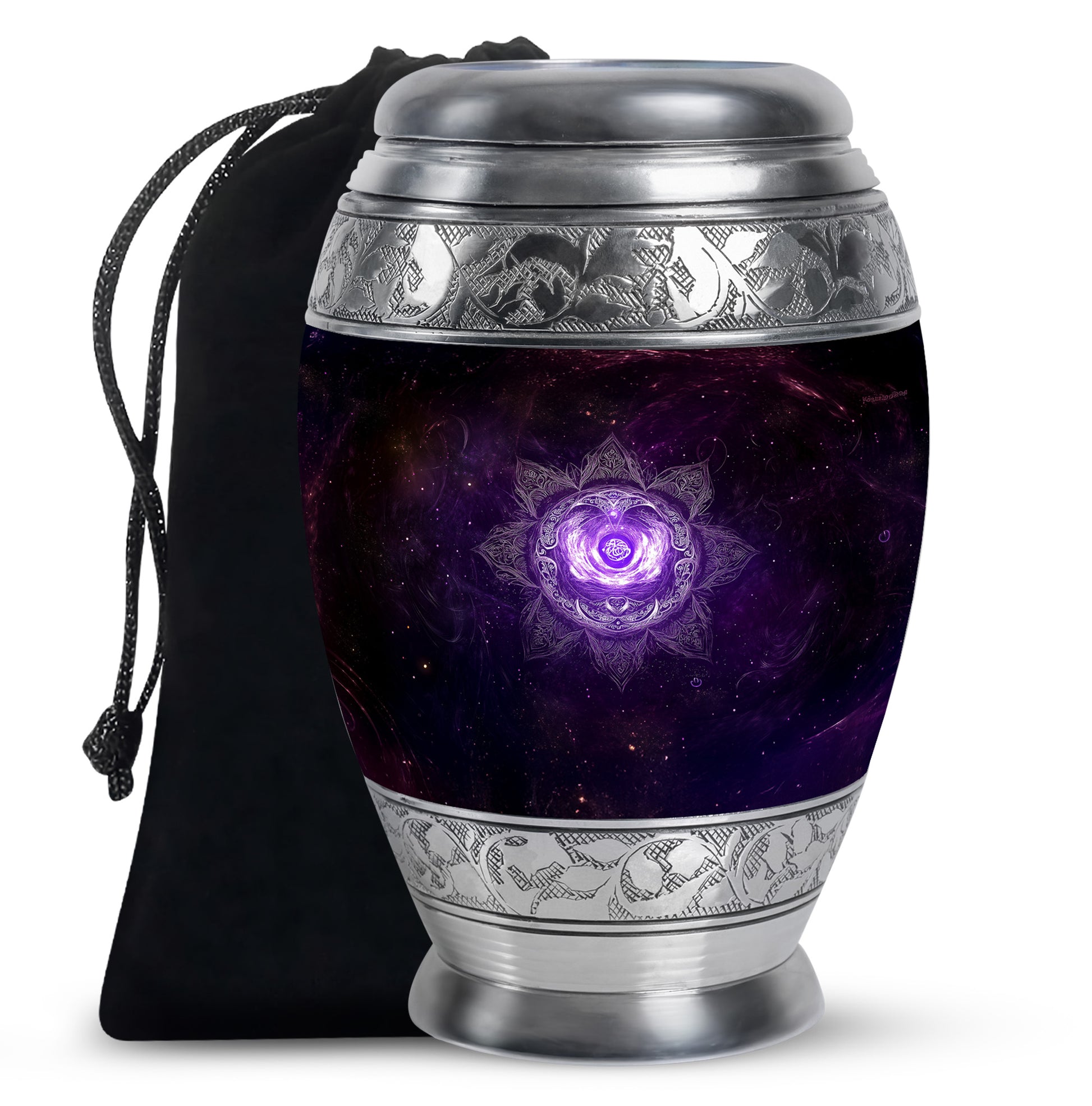 Decorative Purple Cosmic Urn – Mandala Design Urn for Human Ashes