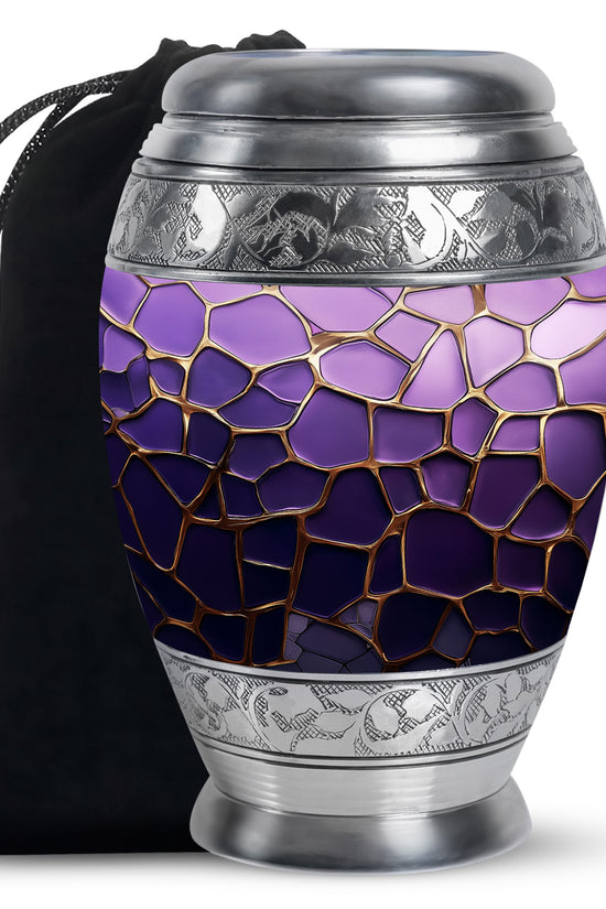 Premium Purple Cremation Urn for Ashes – Decorative Memorial Urn