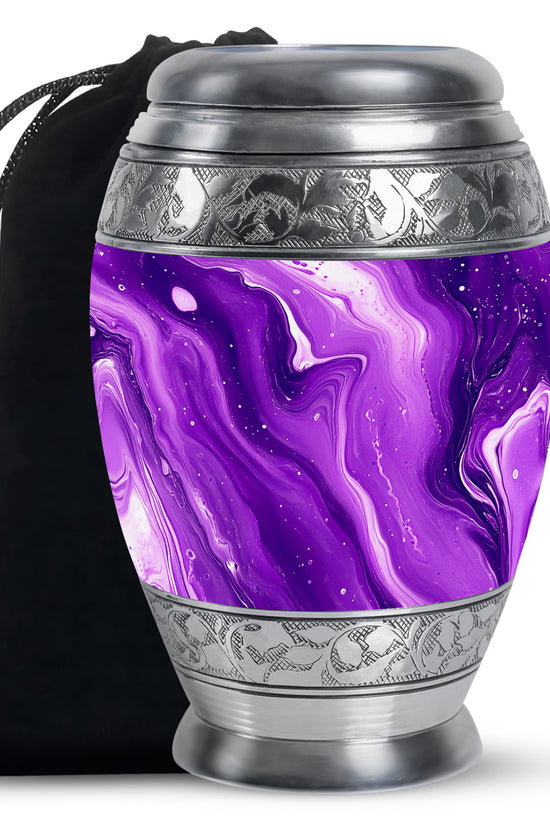 Handcrafted Purple Cremation Urn – Large Urns for Human Ashes Adult