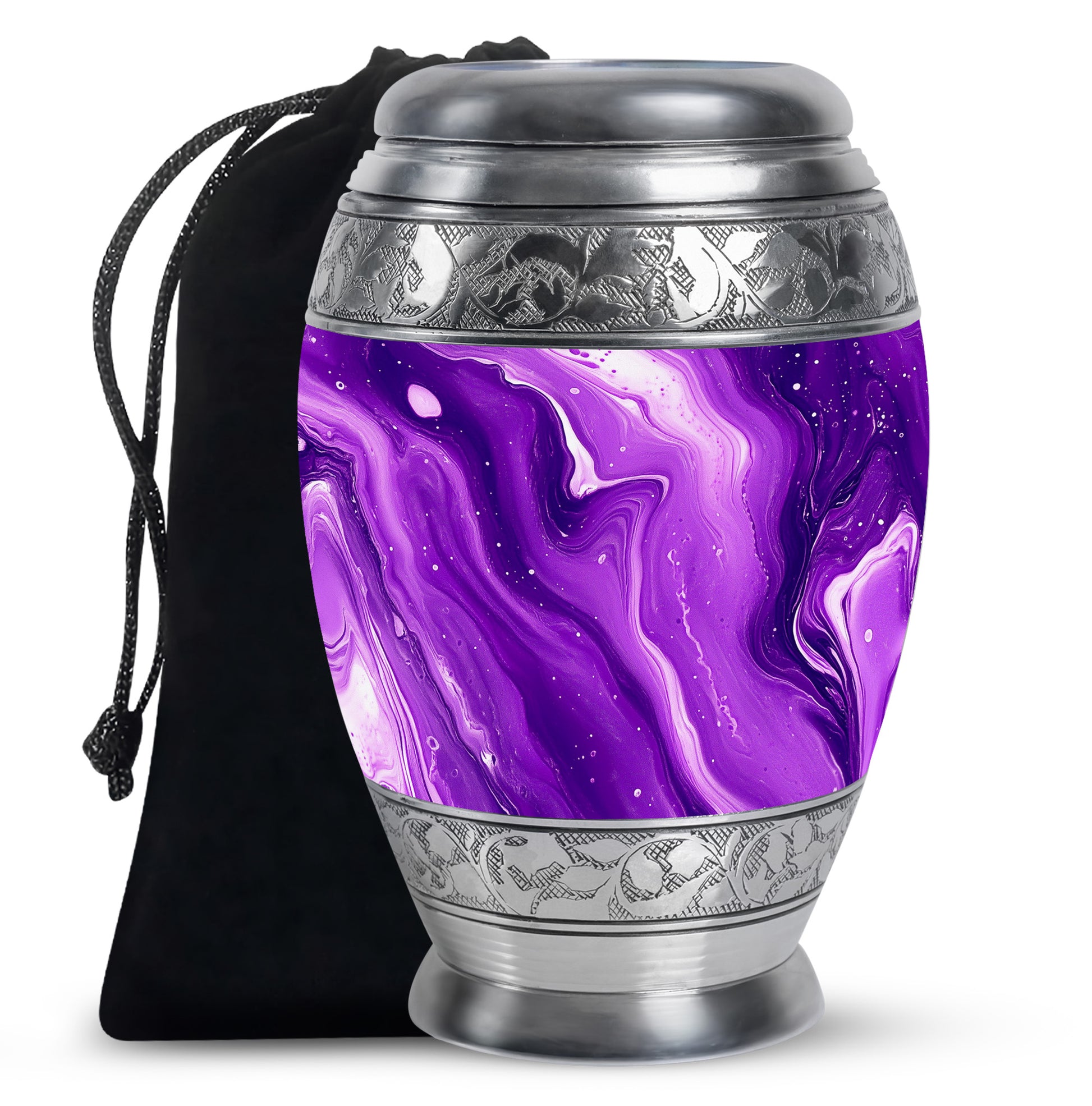 Handcrafted Purple Cremation Urn – Large Urns for Human Ashes Adult