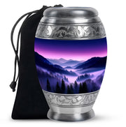 Purple Night Mountain Scenic Urn - Unique Decorative Urns For Ashes