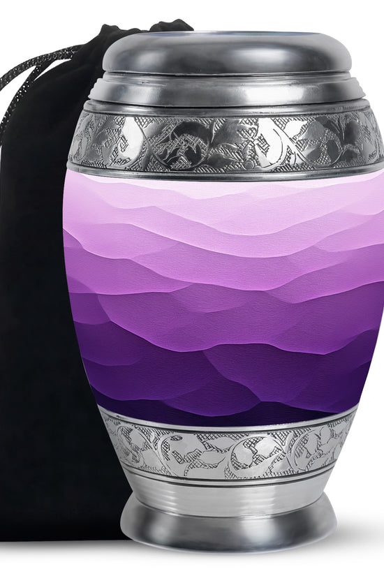 Beautifully Handcrafted Purple Urn - Customized Urns For Human Ashes