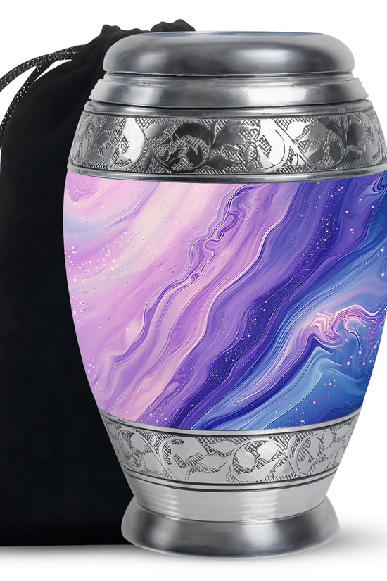 Handcrafted Purple Swirl Cremation Urn – Decorative Adult Ashes Urn