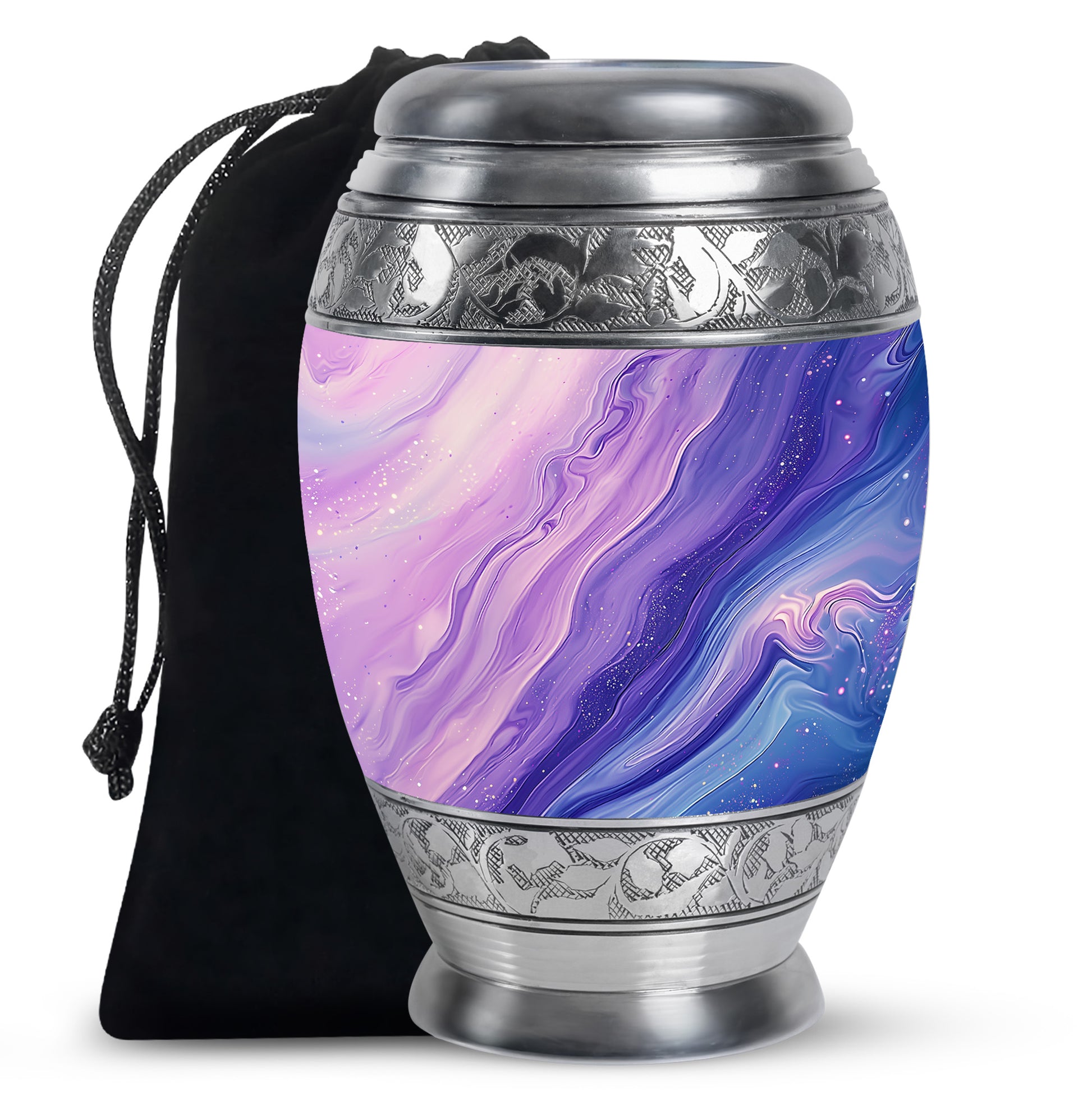 Handcrafted Purple Swirl Cremation Urn – Decorative Adult Ashes Urn
