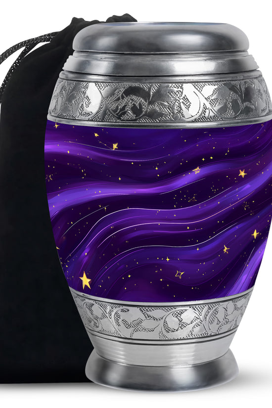 Purple Galaxy Cremation Urn - Beautiful Decorative Urns For Women Ashes