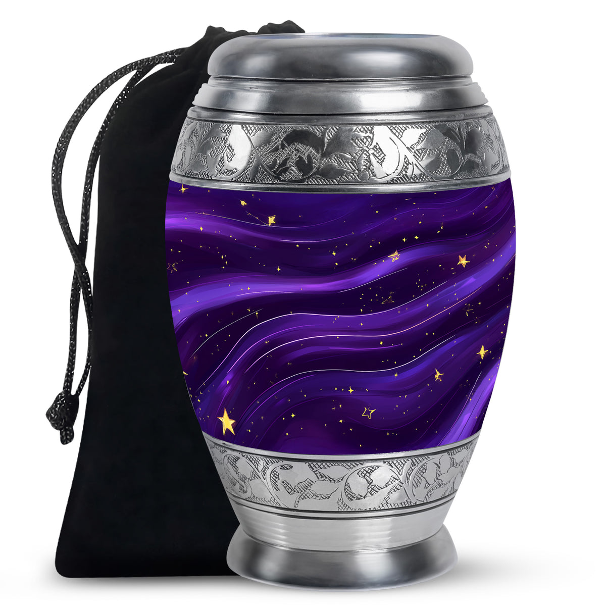 Purple Galaxy Cremation Urn - Beautiful Decorative Urns For Women Ashes