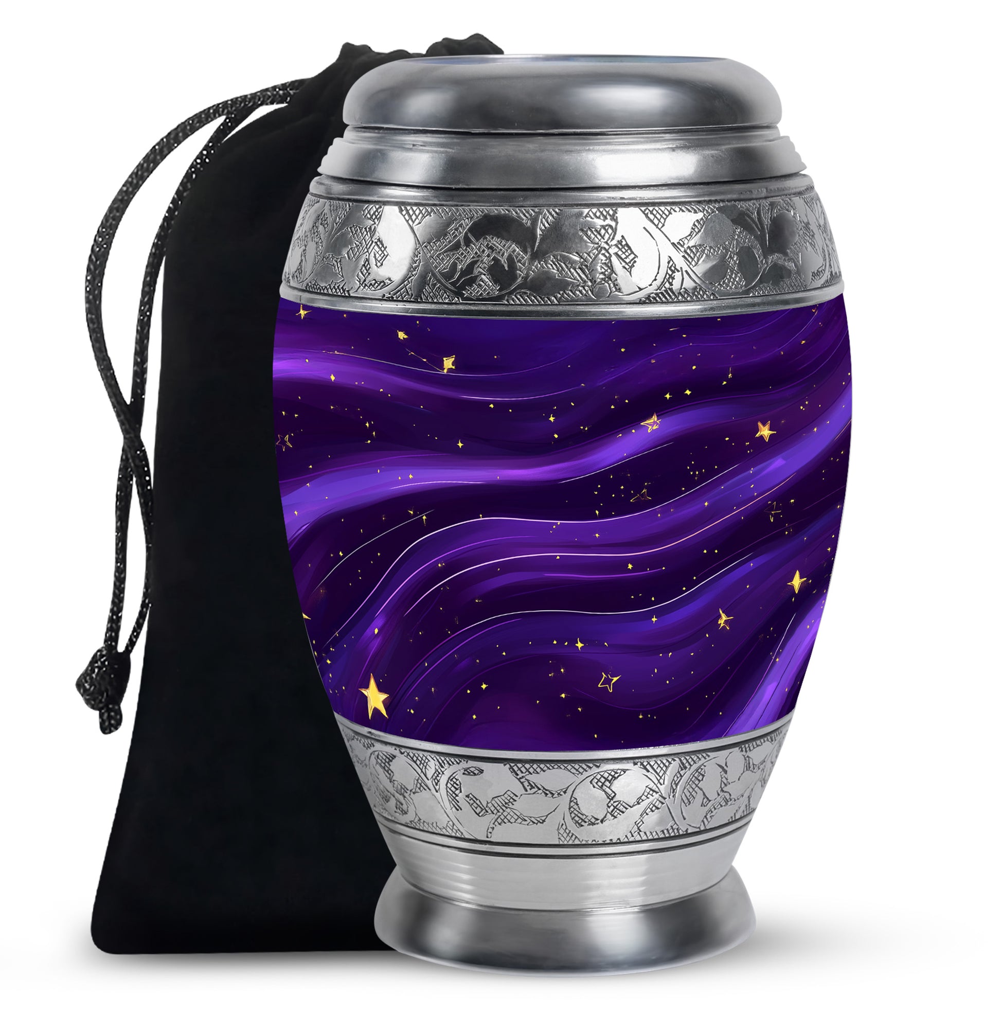 Purple Galaxy Cremation Urn - Beautiful Decorative Urns For Women Ashes