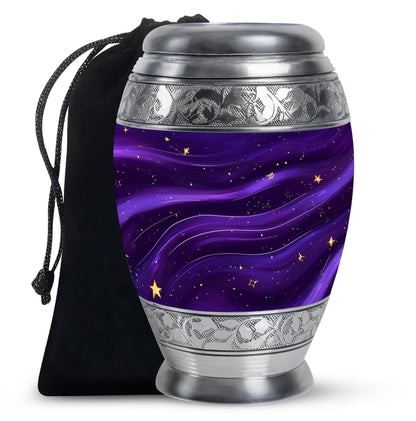 Purple Galaxy Cremation Urn - Beautiful Decorative Urns For Women Ashes