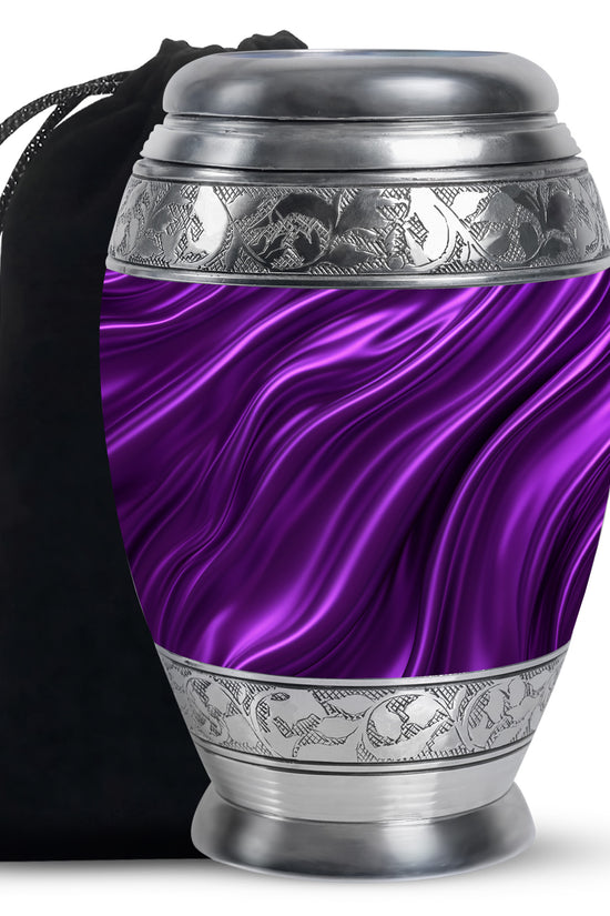 Purple Swirl Cremation Urn – Elegant Memorial Urn For Adult Male & Female