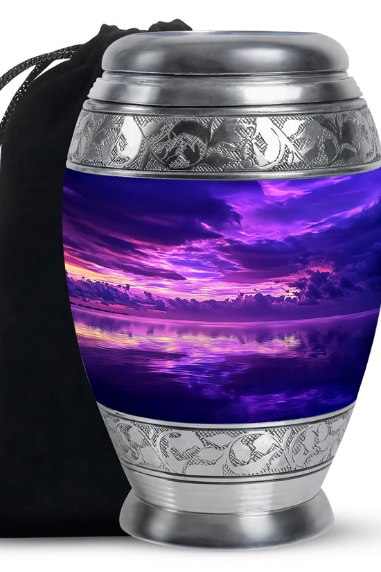 Purple Sunset Cremation Urn - Small Cremation Urn For Ashes For Women