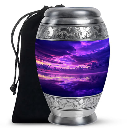 Purple Sunset Cremation Urn - Small Cremation Urn For Ashes For Women