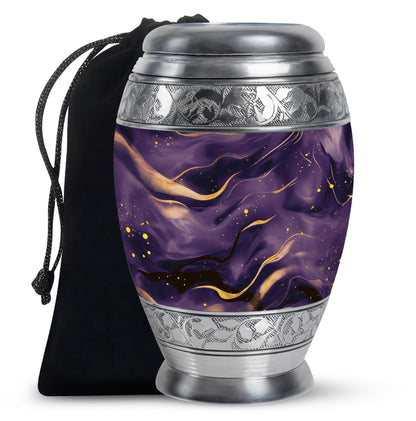 Handcrafted Purple Marble Cremation Urn – Decorative Memorial Keepsake