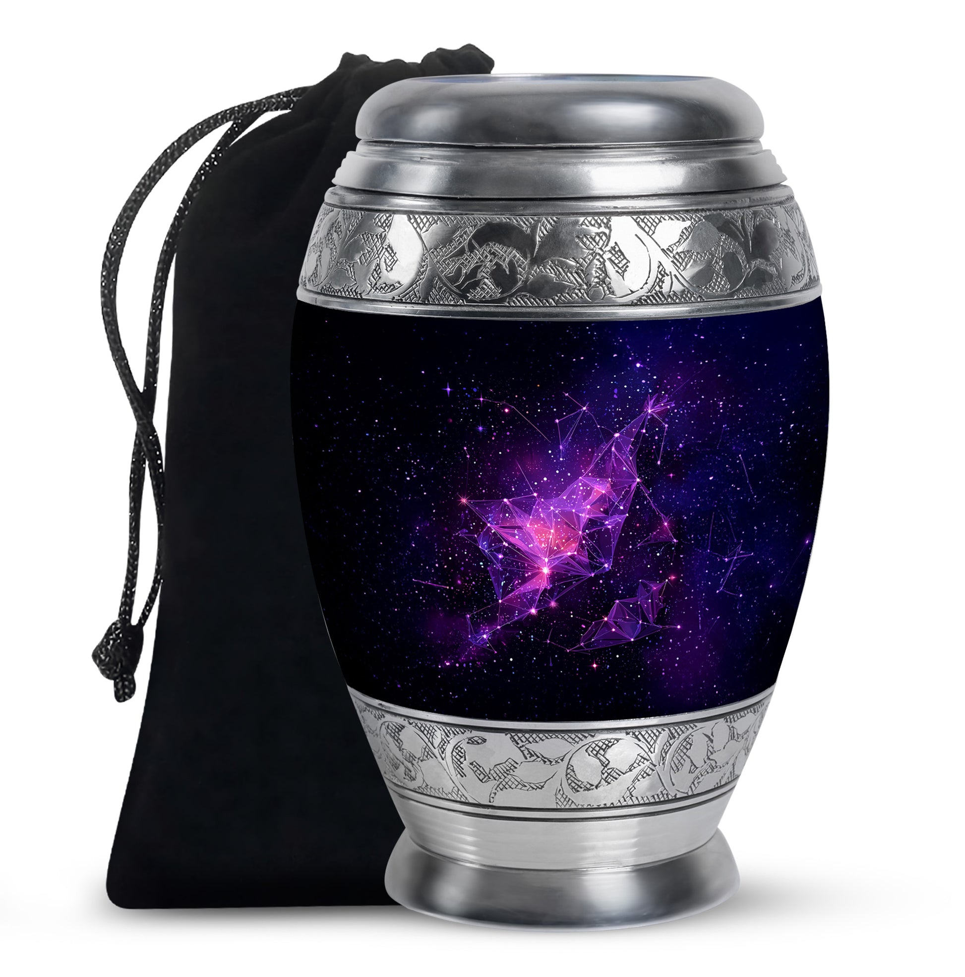 Galaxy Purple Cremation Urn – Cosmic Star Memorial Urn for Ashes