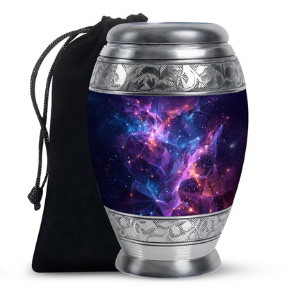 Galaxy Cremation Urn – Cosmic Purple Memorial Ashes Urn For Ashes