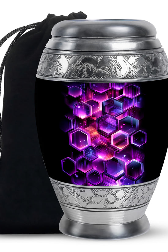 Artistic Geometric Cremation Urn - Large Decorative Urns For Ashes