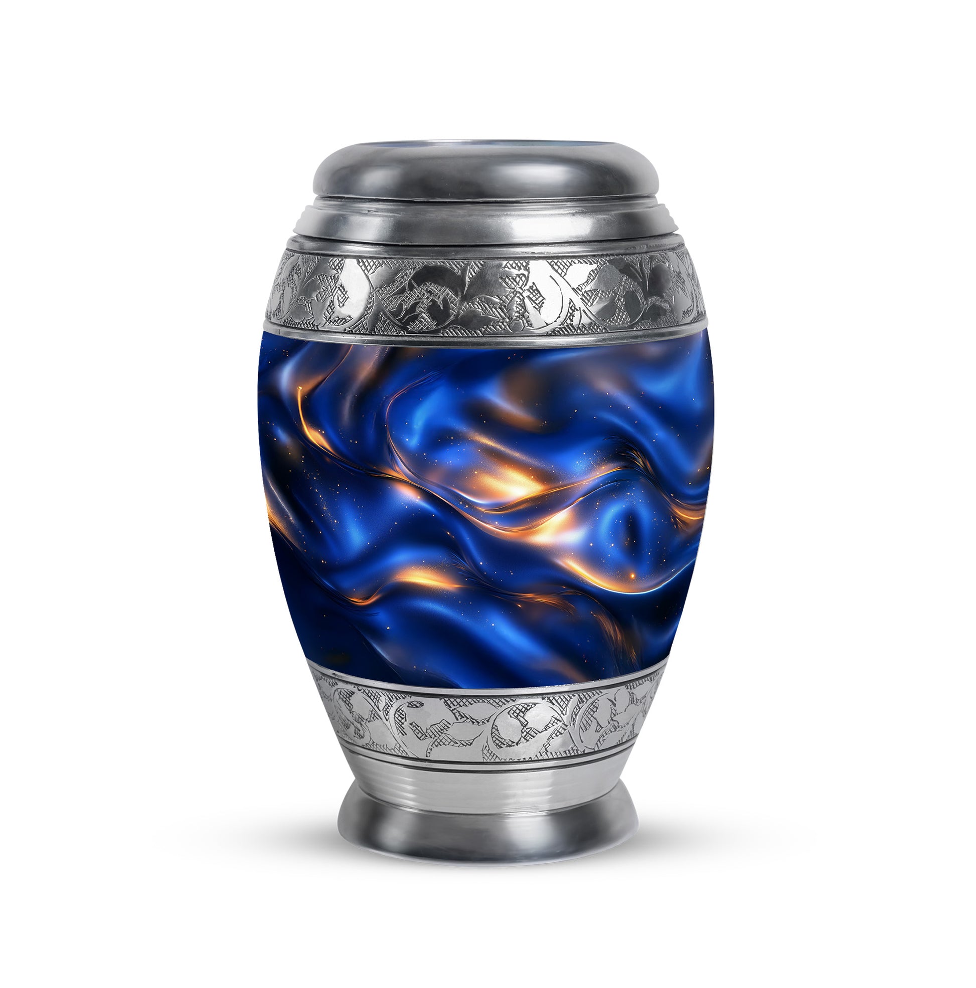Personalized Eternal Blue Cremation Urns - Blue 10-inch, 200 cu in - Karyliz