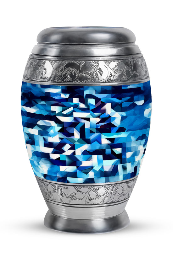 Personalized Blue Blue Cremation Urns for Ashes - Majestic 10-inch - Karyliz